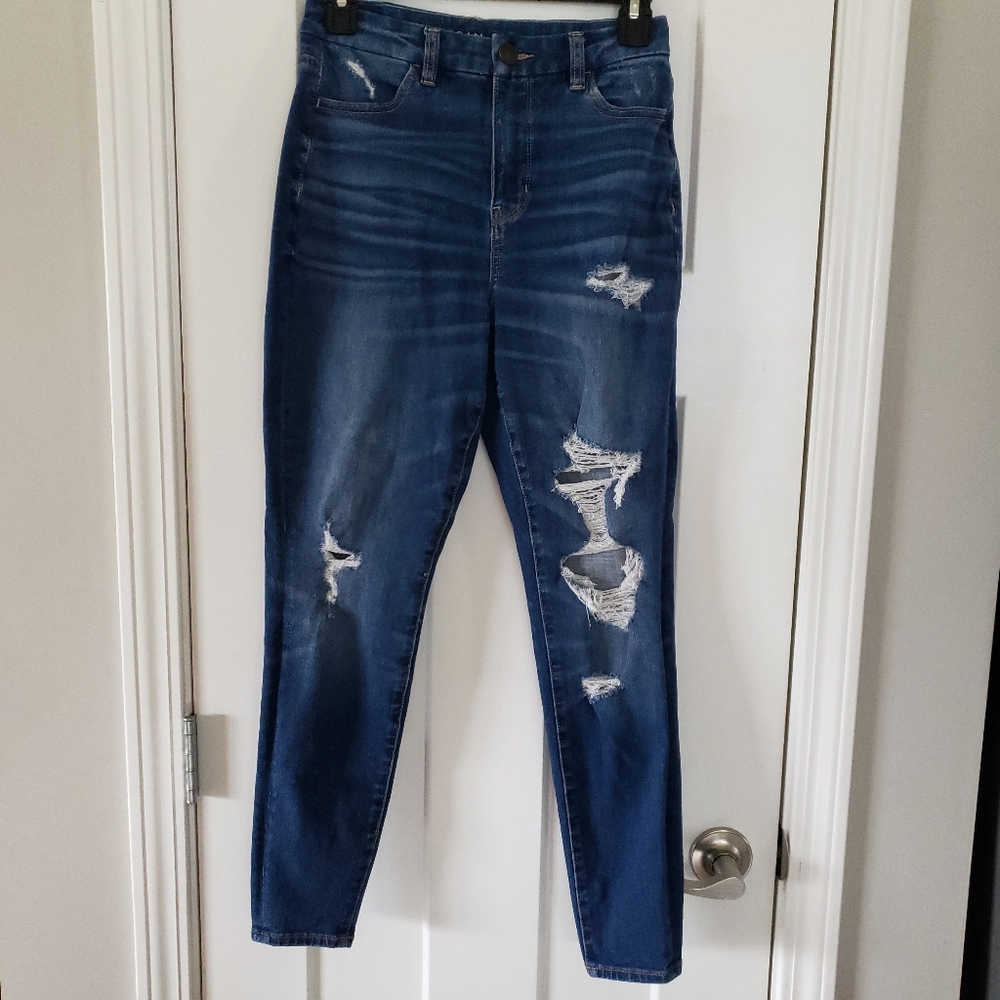 American Eagle Outfitters Curvy Hi-Rise Jegging in Blue